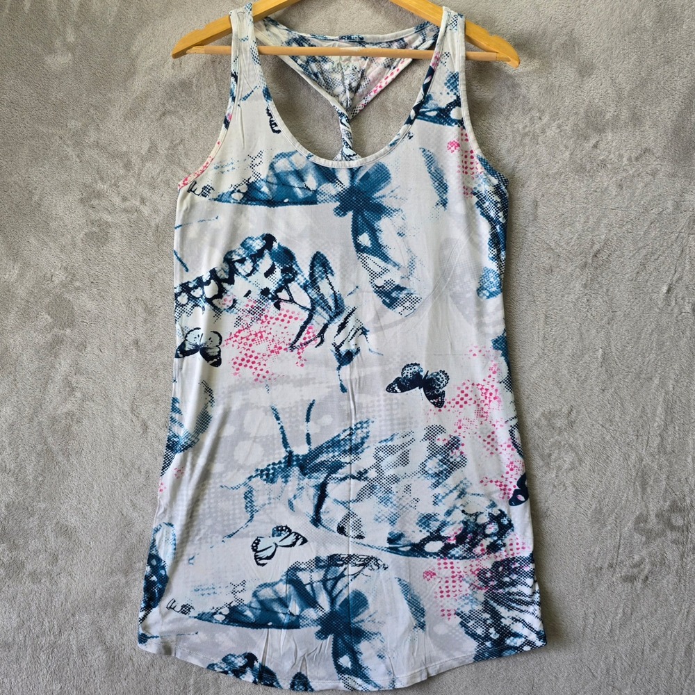 La Blanca Women Blue Pink Butterfly Racerback Swim Coverup Dress XL
